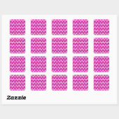 Customize Pink Hearts Quadratischer Aufkleber (Blatt)