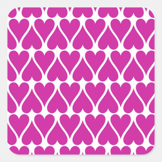 Customize Pink Hearts Quadratischer Aufkleber (Vorderseite)