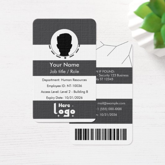 Customize plastic employee ID card (Schreibtisch)