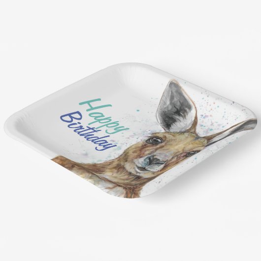 Customize Plate with Joe the Kangaroo Pappteller (Gewinkelt)