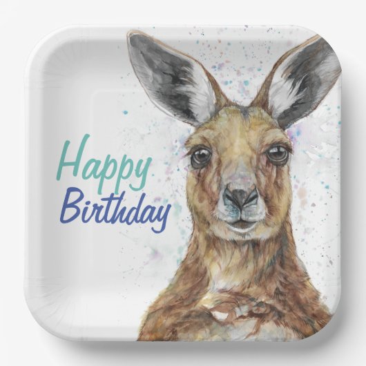 Customize Plate with Joe the Kangaroo Pappteller (Vorderseite)