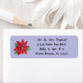 Customize Poinsettia Long Address Label - Lavender (Insitu)