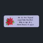 Customize Poinsettia Long Address Label - Lavender<br><div class="desc">Send your holiday mail with these customizable floral labels.</div>