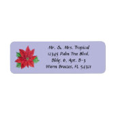 Customize Poinsettia Long Address Label - Lavender (Vorne)
