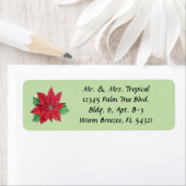 Customize Poinsettia Long Address Labels - Mint (Insitu)