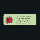 Customize Poinsettia Long Address Labels - Mint<br><div class="desc">Send your holiday mail with these customizable floral labels.</div>