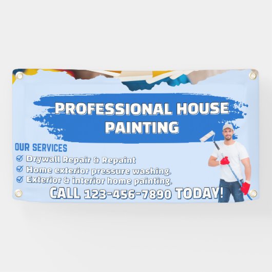 Customize Professional House Painting Picture & Lo Banner (Horizontal)