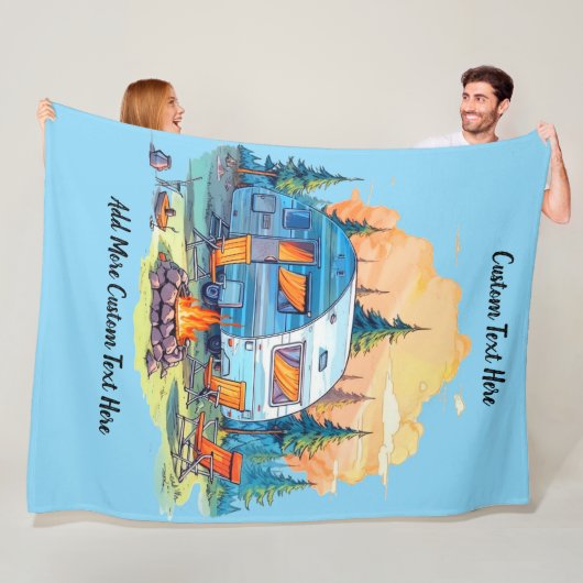 Customize Recreational Vehicle Camping Campfire Fleecedecke (Beispiel)