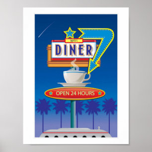 Customize Retro Diner Poster - Harvey's 50s