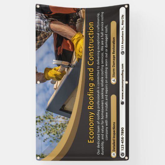 Customize Roofing Service Business Detailed 2  Banner (Vertikal)