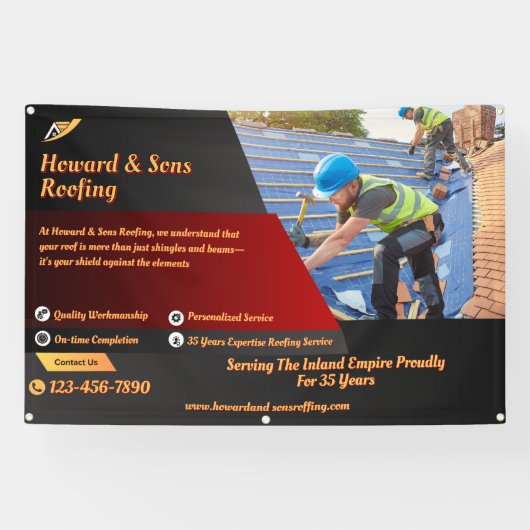 Customize Roofing Service Business Detailed Banner (Horizontal)