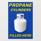 Customize Shop Logo Propane Cylinders Filled Here Fensteraufkleber (Blatt)