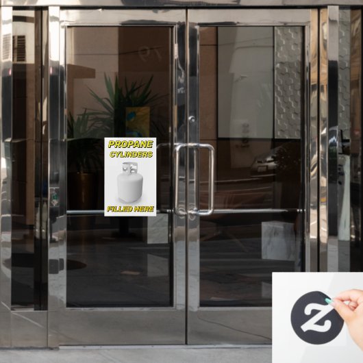 Customize Shop Logo Propane Cylinders Filled Here Fensteraufkleber (Büro Tür)