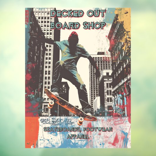 Customize Skateboard Shop Graphic Art Front Fensteraufkleber (Blatt 3)