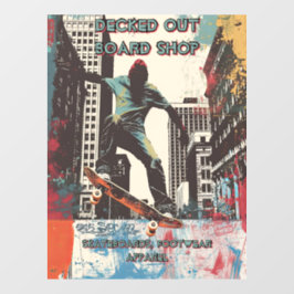 Customize Skateboard Shop Graphic Art Front  Fensteraufkleber