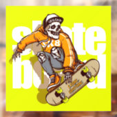 Customize Skateboard Shop Promo Skull Skater Logo Fensteraufkleber (Blatt 2)