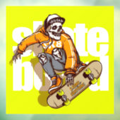 Customize Skateboard Shop Promo Skull Skater Logo Fensteraufkleber (Blatt 3)