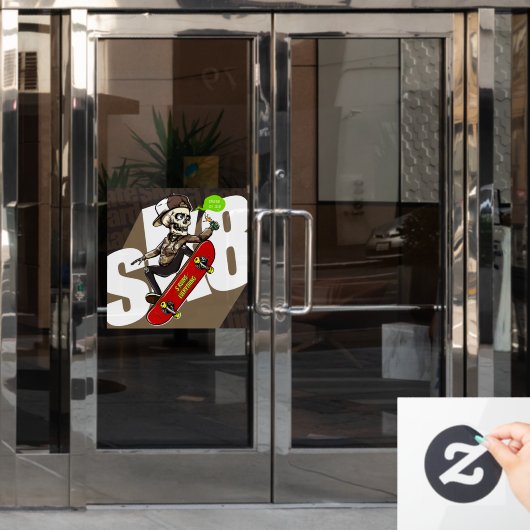 Customize Skateboard Shop Promotional Front Fensteraufkleber (Büro Tür)