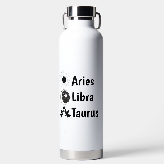 Customize Sun Moon Rising Zodiac Astrology Whimsy Trinkflasche (Vorderseite)