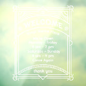 Customize Sunrise Restaurant Cafe Shop Open Hour 2 Fensteraufkleber (Blatt 3)