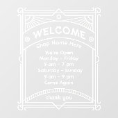 Customize Sunrise Restaurant Cafe Shop Open Hour 2 Fensteraufkleber (Blatt)