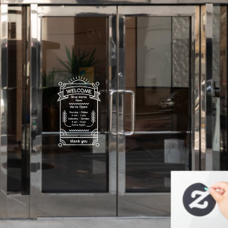 Customize Sunrise Restaurant Cafe Shop Open Hours Fensteraufkleber