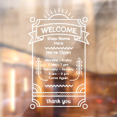 Customize Sunrise Restaurant Cafe Shop Open Hours Fensteraufkleber (Blatt 2)