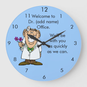 Customize Text Dr.'s Office Clock Große Wanduhr