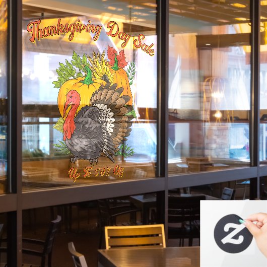 Customize Thanksgiving Day Sale Fall Harvest Fensteraufkleber (Restaurantfenster)