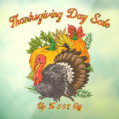 Customize Thanksgiving Day Sale Fall Harvest Fensteraufkleber (Blatt 3)
