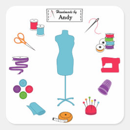 Customize the Label Sew Right Quadratischer Aufkleber