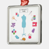 Customize the Label Sew Right Silbernes Ornament (Links)