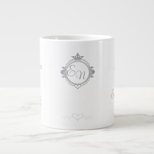 Customize the names, initials and phrase Love Coff Jumbo-Tasse (Vorderseite)