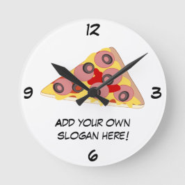 Customize this Pizza Slice graphic Runde Wanduhr