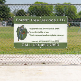 Customize Tree Service Man With Chainsaw Business Banner