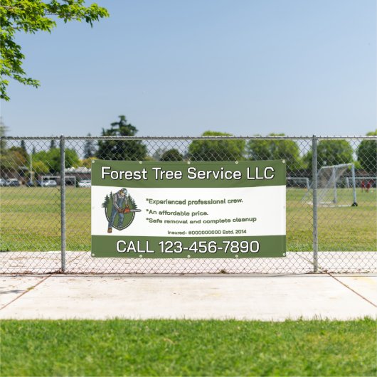 Customize Tree Service Man With Chainsaw Business Banner (Insitu)