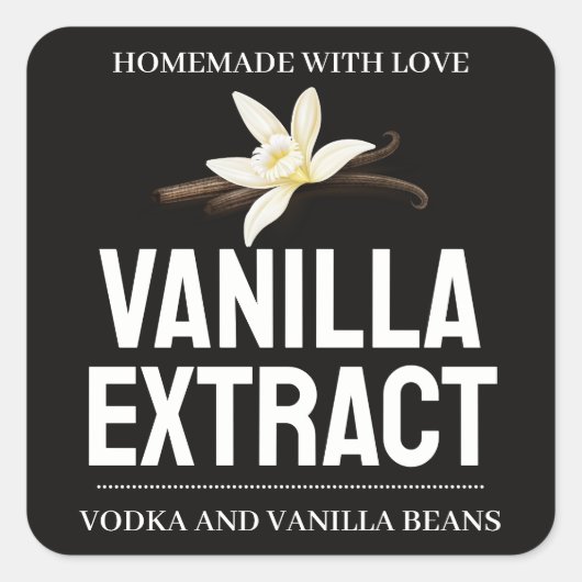 Customize Vanilla Extract label ZVEG_101_01sq Quadratischer Aufkleber (Vorderseite)