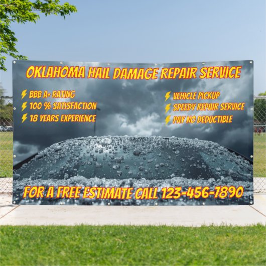 Customize Vehicle Hail Damage Repair Business Larg Banner (Außenbereich)