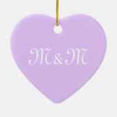 Customize w/anfangs White Letter Number lavender Keramik Ornament (Hinten)