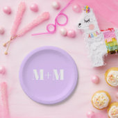 Customize w/anfangs White Letter Number lavender Pappteller (Party)