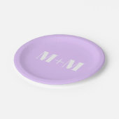 Customize w/anfangs White Letter Number lavender Pappteller (Schrägansicht)