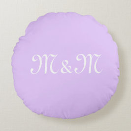 Customize w/anfangs White Letter Number lavender Rundes Kissen