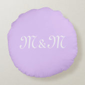 Customize w/anfangs White Letter Number lavender Rundes Kissen (Rückseite)