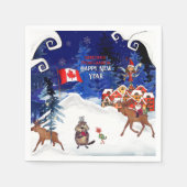 Customize Winter Napkin | Your Country & Greeting Serviette (Vorderseite)