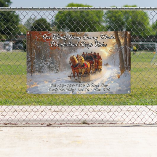 Customize Winter Wonderland Snow Sleigh Ride Promo Banner (Insitu)