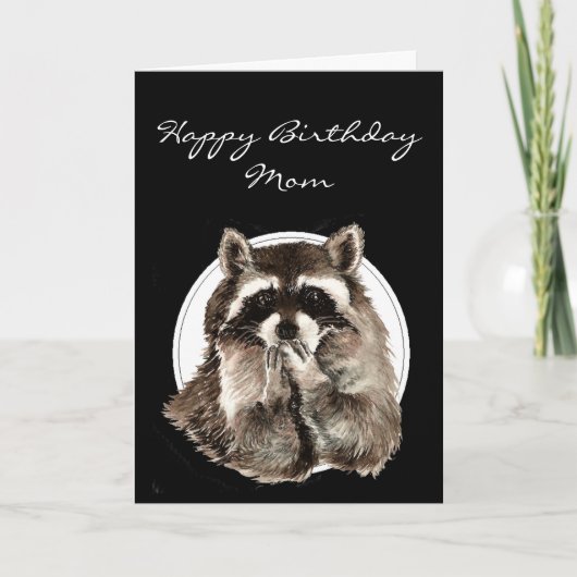 Customize with Name Funny Birthday Cute Raccoon Karte (Vorderseite)