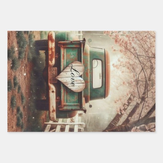 Customize Wrapping PaperTrucks Valentine Decoupage Geschenkpapier Set (Vorderseite 3)