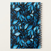 Customize Year 2026 Black/Blue Botanical Planner Planer (Rückseite)