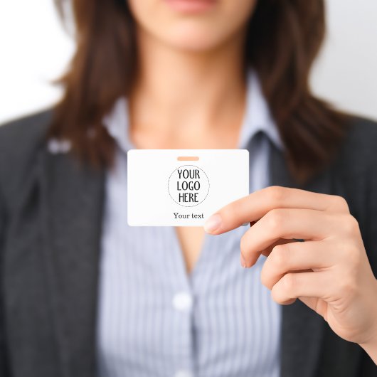 Customize Your Black White company logo and text Ausweis (Präsentiert)