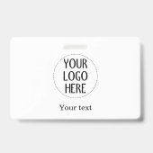 Customize Your Black White company logo and text Ausweis (Vorderseite)